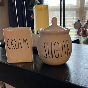 Rae Dunn White Cream and Sugar Duo